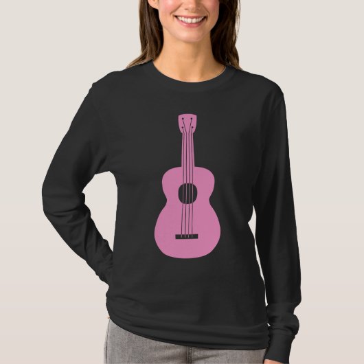 Ukulele - Roze T-shirt (Voorkant)