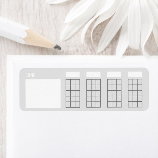 Ukulele Song Chords 5 Frets Gray Sjabloon Stickers (Insitu)