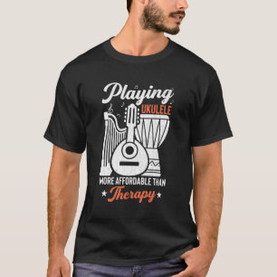 Ukulele spelen is therapie speler muziek t-shirt
