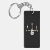 Ukulele speler I hart Ukulele Sleutelhanger (Voorkant Links)
