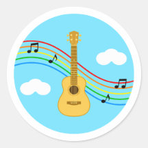 Ukulele Sticker Lucht Regenboog Muziek Kinderen