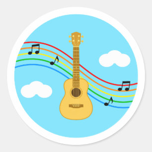 Ukulele Sticker Lucht Regenboog Muziek Kinderen