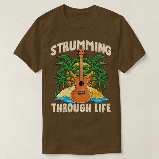 Ukulele Strumming Through Life T-shirt (Design voorkant)