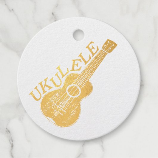 Ukulele tekst en Afbeelding hart Bedankjes Labels (Voorkant)