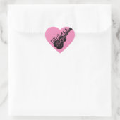 Ukulele tekst en Afbeelding Hart Sticker (Tas)