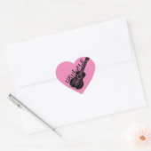 Ukulele tekst en Afbeelding Hart Sticker (Envelop)
