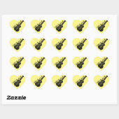 Ukulele tekst en Afbeelding Hart Sticker (Vel)