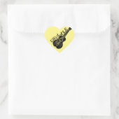 Ukulele tekst en Afbeelding Hart Sticker (Tas)
