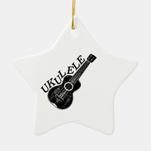Ukulele tekst en Afbeelding Keramisch Ornament (Voorkant)