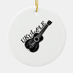 Ukulele tekst en Afbeelding Keramisch Ornament