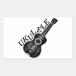 Ukulele tekst en Afbeelding Rechthoekige Sticker