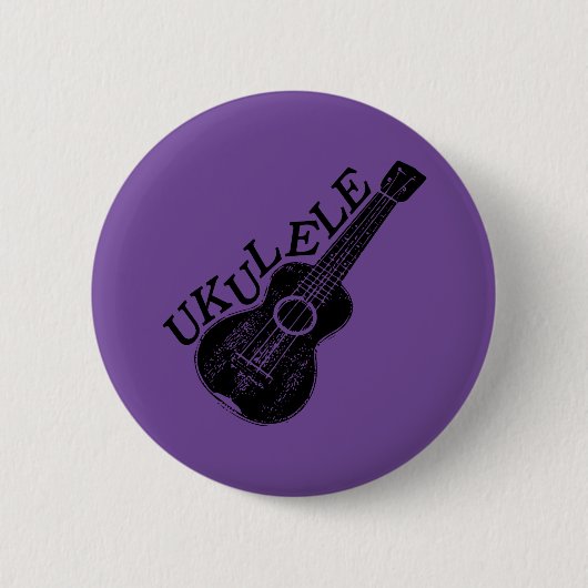 Ukulele tekst en Afbeelding Ronde Button 5,7 Cm (Voorkant)