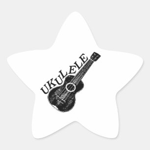 Ukulele tekst en Afbeelding Ster Sticker