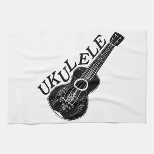 Ukulele tekst en Afbeelding Theedoek