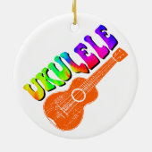 Ukulele Tie Dye Groovy Text Art Keramisch Ornament (Achterkant)