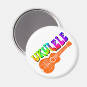 Ukulele Tie Dye Groovy Text Art Magneet (Voorkant / Achterkant)