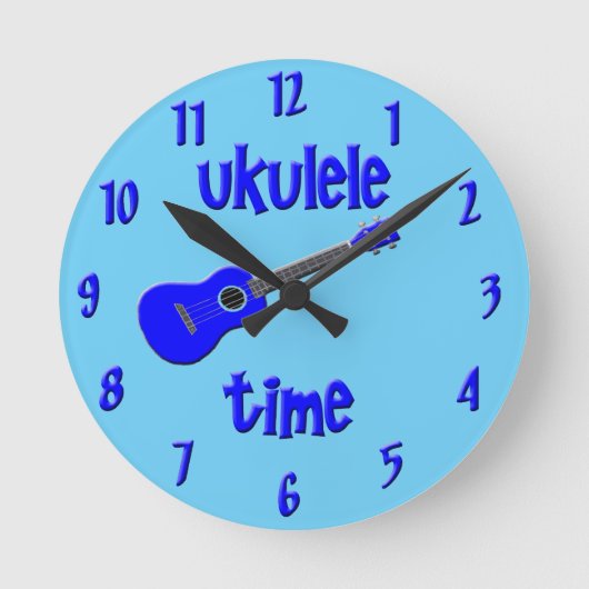Ukulele Time Ronde Klok (Voorkant)