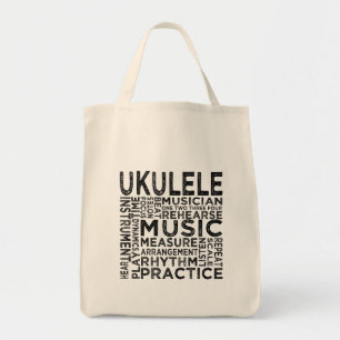 Ukulele Typografie Tote Bag