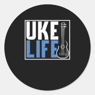 Ukulele Uke Guitar Music Guitarist Acoustic Gift Ronde Sticker