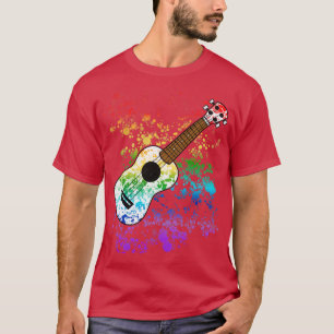 Ukulele Ukulelist Rainbow Colors Uke Player Muziek T-shirt
