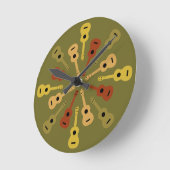 UKULELE wandklok Ronde Klok (Hoek)