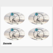 Ukulele - World revolves rond ovaal Sticker (Vel)