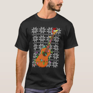 Ukulele Xmas Verlichting Santa Musical Lelijk Swea T-shirt