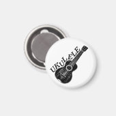 Ukulele Zwart-wit Tekst en Afbeelding Magneet (Voorkant / Achterkant)
