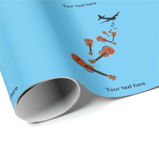 Ukuleles neergestort vliegtuig cadeaupapier (Rol Hoek)