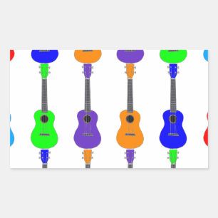 Ukuleles Rechthoekige Sticker