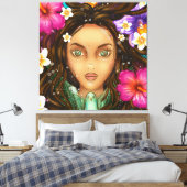 Ukuli'i ka Pua 40x40 Stretched Canvas Print (Insitu (Slaapkamer))