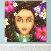 Ukuli'i ka Pua 40x40 Stretched Canvas Print (Insitu (Houten vloer))