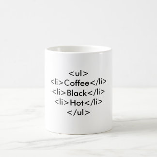 <ul>() Koffie<li>() Zwart</li>Het<li></... Koffiemok