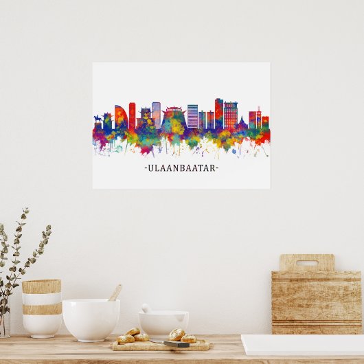 Ulaanbaatar Mongolia Skyline Poster (Keuken)
