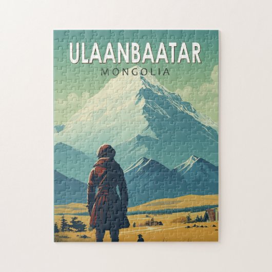 Ulaanbaatar Mongolië Reizen Kunst Vintage Legpuzzel (Verticaal)