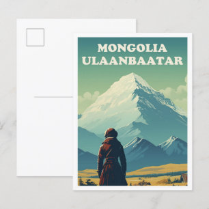 Ulaanbaatar Mongolië Vintage Travel Illustratie Briefkaart