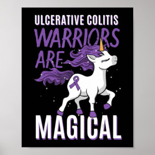 Ulceratieve Colitis Awareness IBD Unicorn Paars Ri Poster