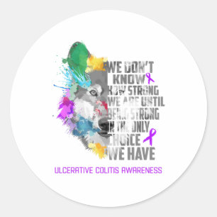 Ulceratieve Colitis Awareness Ribbon Support Gifte Ronde Sticker