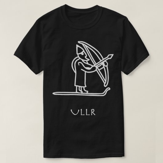 Ullr Viking Rune Tekening Ski Jacht Sneeuw Winter T-shirt (Design voorkant)