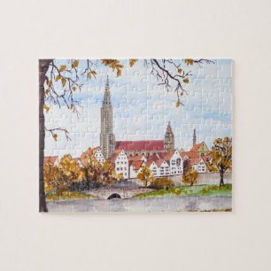 Ulm Cathedral Duitsland Townscape Acrylverf Legpuzzel