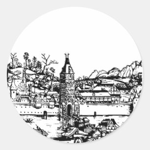 Ulm stad in Baden-Württemberg in Duitsland Ronde Sticker