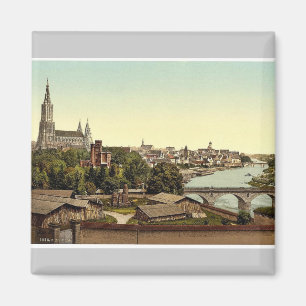 Ulm, Wurtemburg, Duitsland, zeldzame Photochrom Magneet