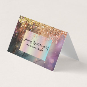 Ulrica Dark Roos Glitter Halo Gevouwen Visitekaart Visitekaartjes