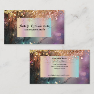 Ulrica Dark Roos Glitter Halo Visitekaartje