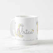 Ulrica nom signifiant mug U monogramme décoratif (Devant gauche)