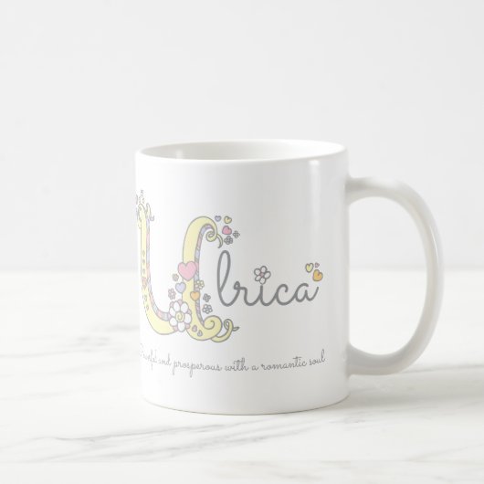 Ulrica nom signifiant mug U monogramme décoratif (Droite)