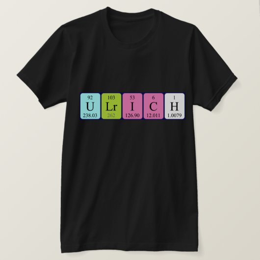 Ulrich periodiek table name shirt (Design voorkant)