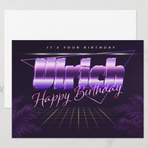 Ulrich prénom carte rétro lilas anniversaire