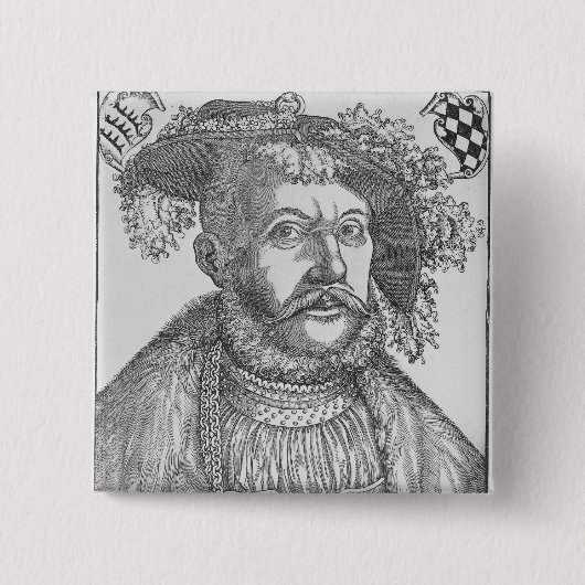 Ulrich van Wurttemberg Vierkante Button 5,1 Cm (Voorkant)
