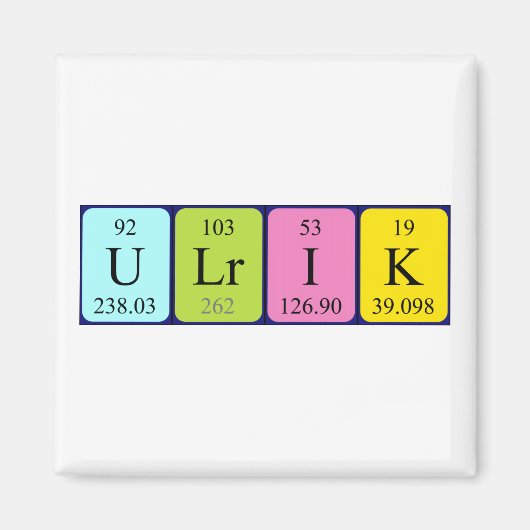Ulrik periodieke tabelnaam magneet (Voorkant)